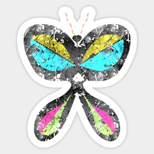 Butterfly fossil colorful, insect fossil design Sticker